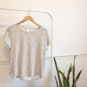🚌 H&M | tan and polka T-shirt top M